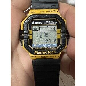 Vintage Lorus (Seiko Corp) 1990s Marine Tech Digital Utility Watch-Running! Read